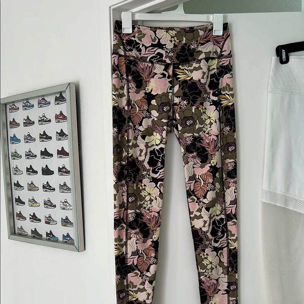 Free People Floral Leggings - Pink and Black